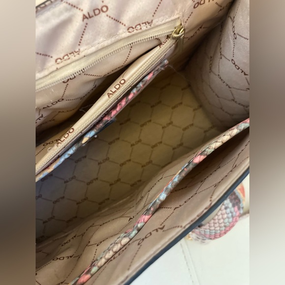 ALDO JERILINI Python Snakeskin multi convertible crossbody, gold hardware EUC - Picture 12 of 15